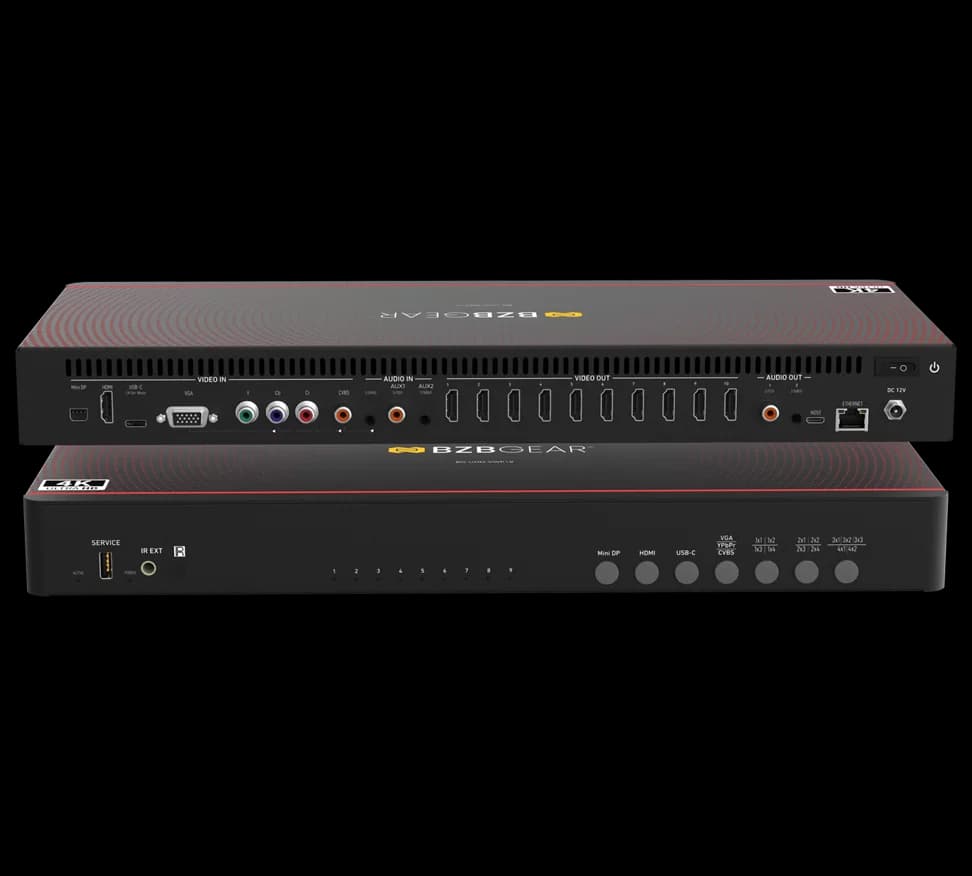4K UHD Advanced Multi Input Video Wall Processor with Seamless Switching/Scaling/EDID Management for up to 9 Tvs