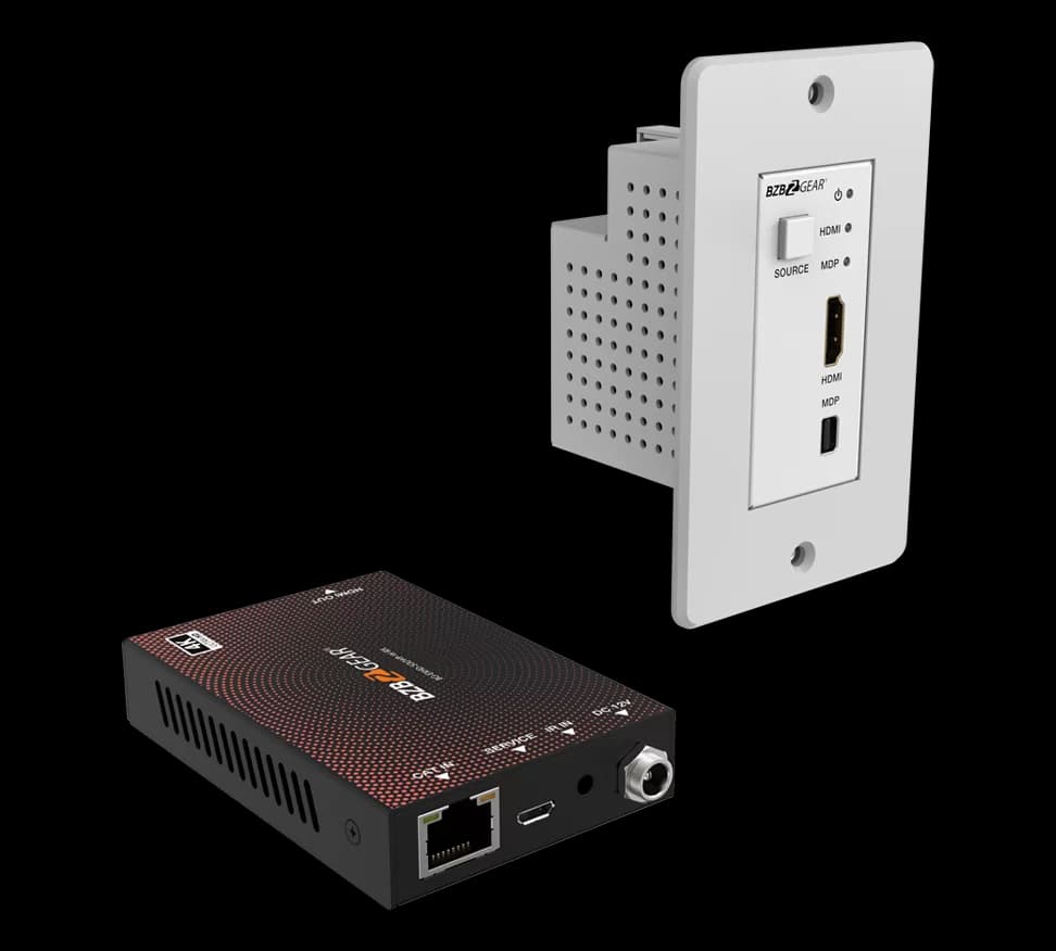 4K UHD 18Gbps HDMI/MDP Wall Plate Transmitter/Receiver Kit up to 164ft