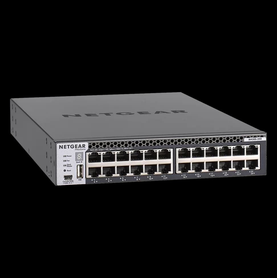 Netgear ProSafe M4300 24G Managed Switch 24 x 10GbE 24 Ports Manageable 10GBase-T, 10GBase-X Layer 4 (XSM4324CS-100NES)