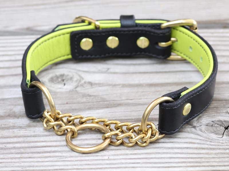 CUSTOM BUCKLED MARTINGALE – Leather Dog Collar