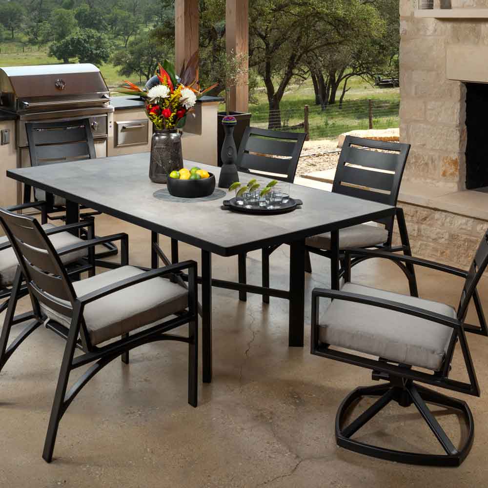 Arc Swivel Rocker Dining Arm Chair - thumbnail 4
