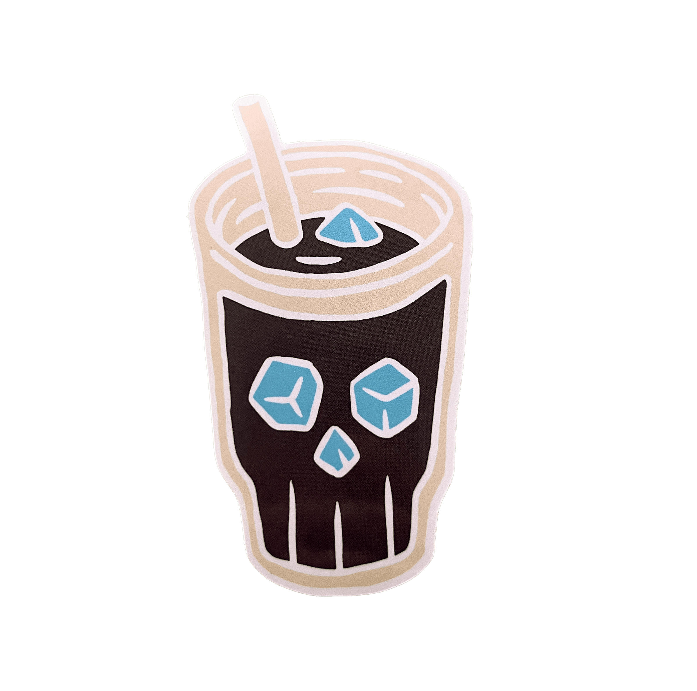 Cold Brew Skull Sticker