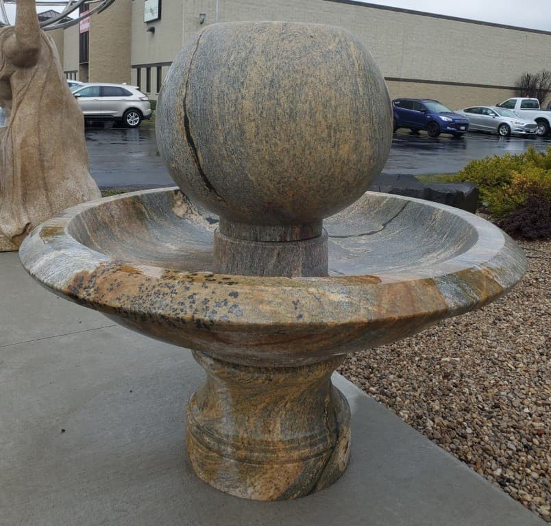Wide Urn Bubbling Sphere Fountain - thumbnail 5