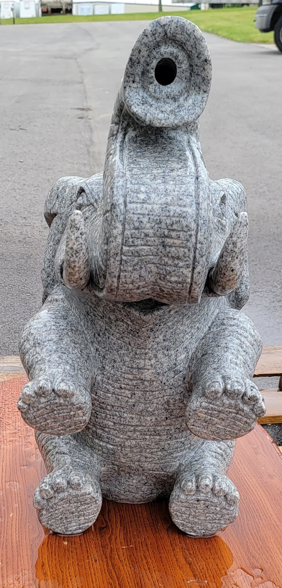 2 Ft Sitting Elephant Fountain Lt Charcoal Grey - thumbnail 3