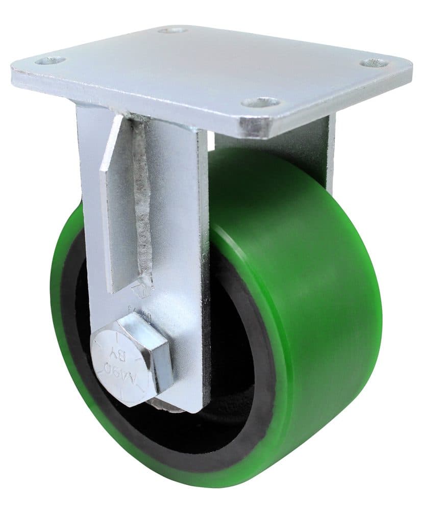 6″ x 3″ High Capacity Green Polyurethane on Iron – Model 100 Rigid Caster