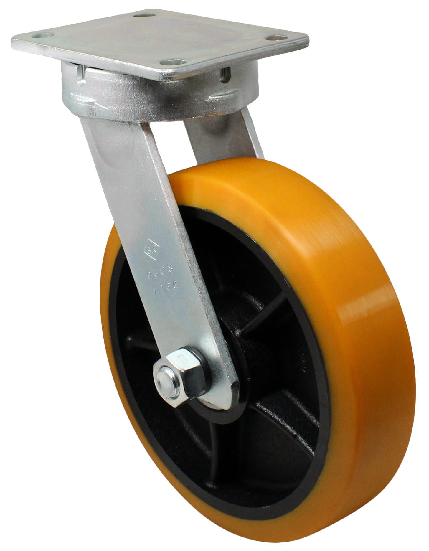 12″ x 4″ 95A Orange Premium Polyurethane on Iron – Model 100 Swivel Caster