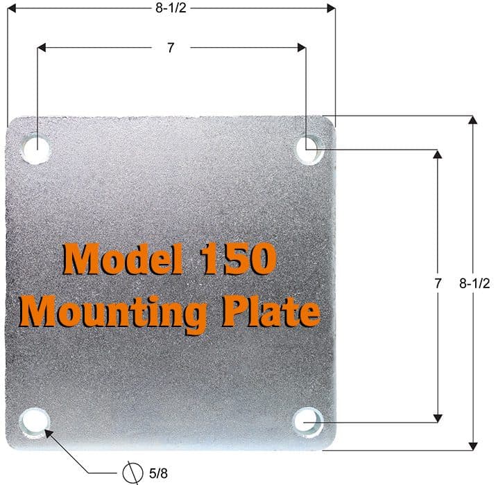 8″ Ductile Steel Wheel – Model 150 Rigid Caster - thumbnail 2