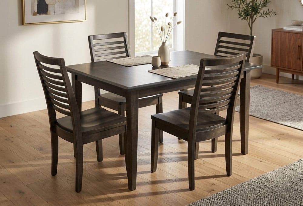 Sully Solid Wood Dining Set With 4 Side Chairs