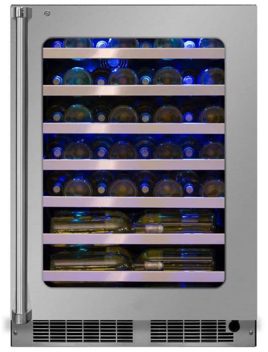 24 in. Dual Zone 46-Bottle Built In Wine Cooler in Stainless Steel with Digital Control and Double Layer Tempered Glass