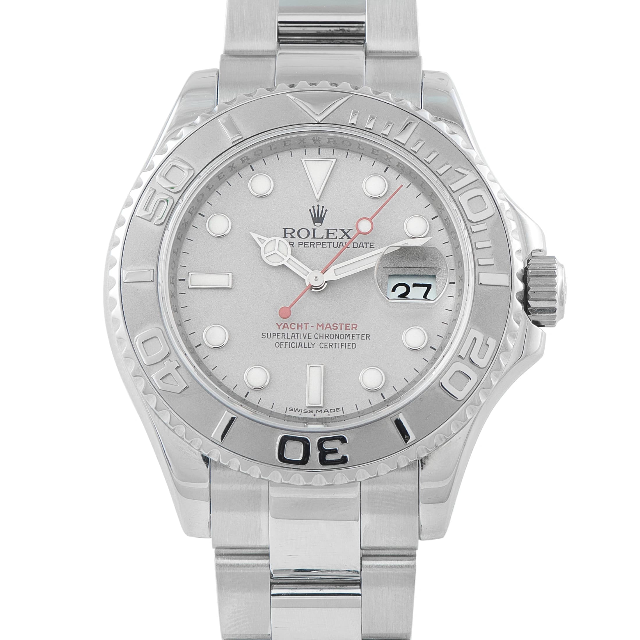 Rolex Yacht-Master 40 Platinum Dial Watch 16622