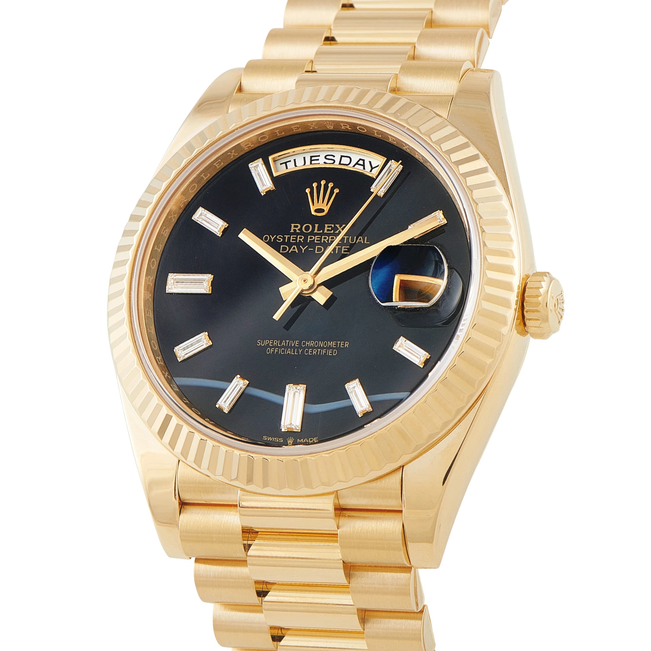 Rolex Day-Date 40 Onyx and Diamond Dial Yellow Gold President Watch 228238-0059 - thumbnail 2