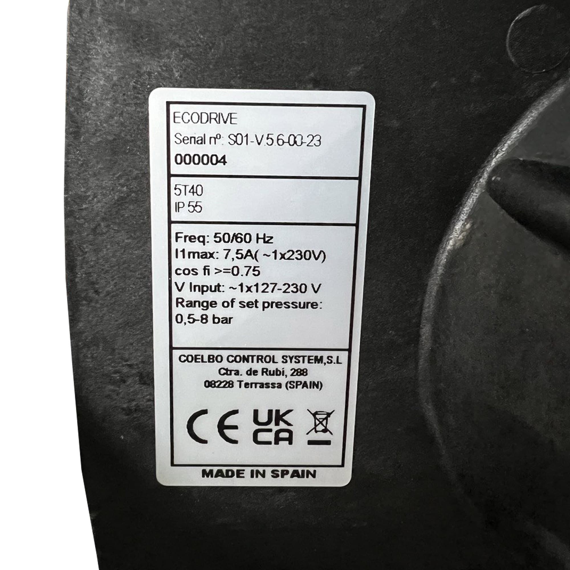 COELBO Driver for one single phase pump with variable speed, 220V, 1PHASE, 116 PSI, IP65, Model ECODRIVE - thumbnail 4