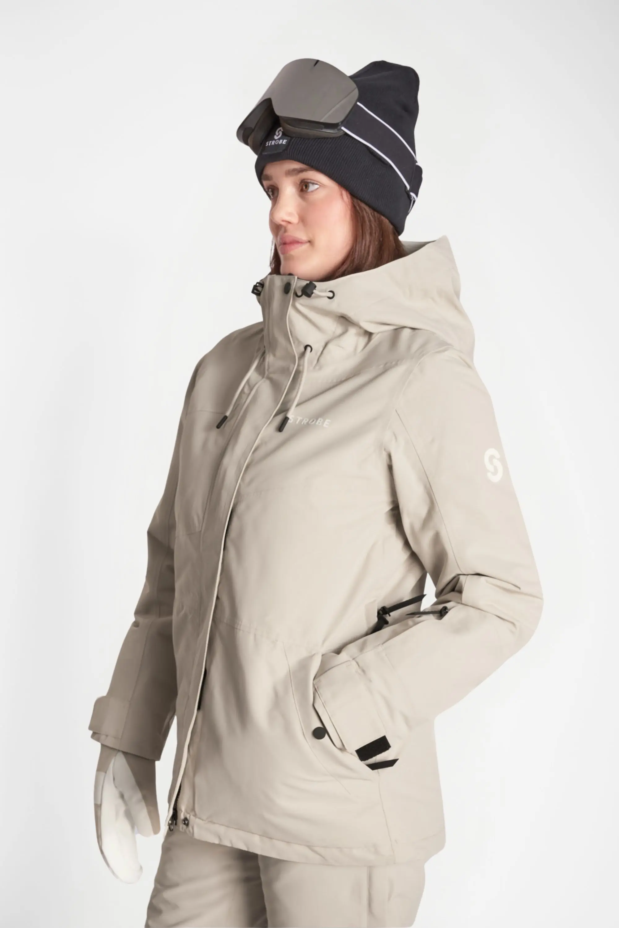 Aura Ski Jacket Lt Beige – Women’s - thumbnail 2