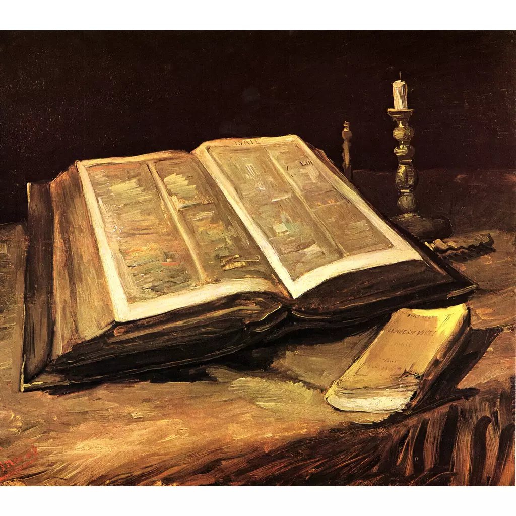 Decorative Accent Tile – Still life with Bible – Old Masters/Fine Art Kitchen/Bathroom Tile – Vincent Van Gogh