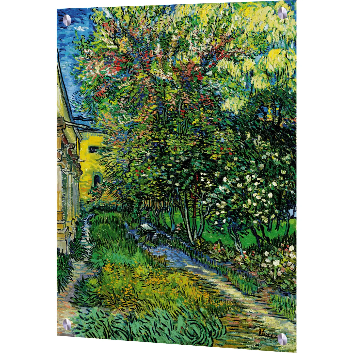 SOLO Glass Tile – Garden Of The Asylum – Old Masters/Fine Art Kitchen/Bathroom Glass Panel – Vincent Van Gogh