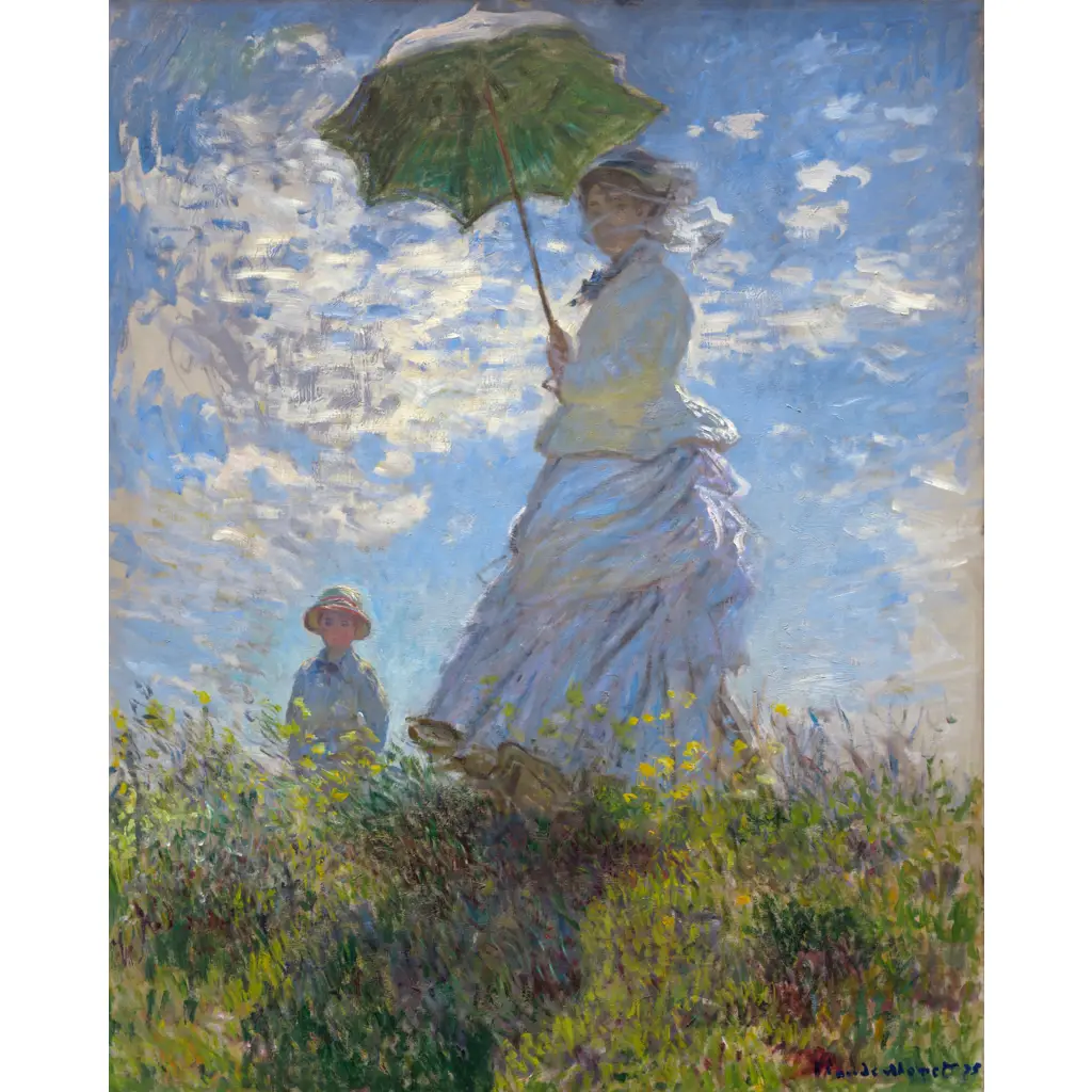 Tile Mural – Woman With a Parasol – Impressionist Fine Art Kitchen/Bathroom Backsplash Mural – Claude Monet