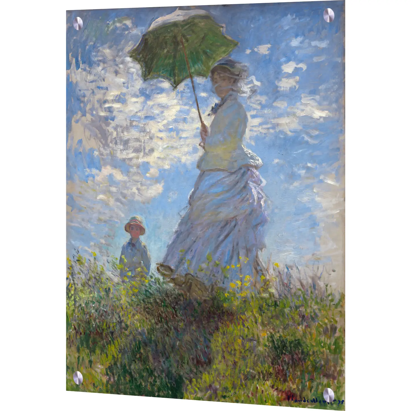 SOLO Glass Tile – Woman With a Parasol – Old Masters/Fine Art Kitchen/Bathroom Glass Panel – Claude Monet