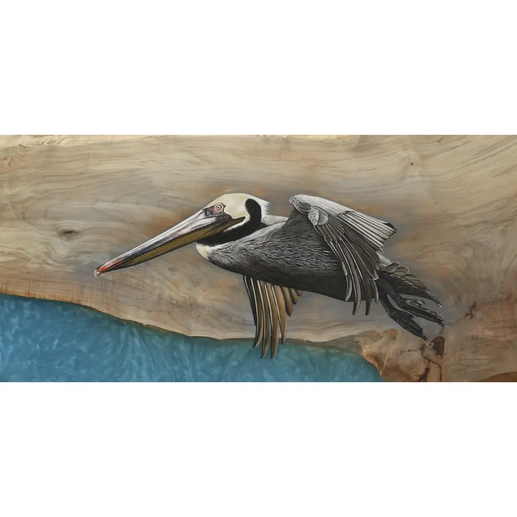 Tile Mural – Pelican Over Turquoise Water – Waterfowl Bird Kitchen/Bathroom Backsplash Mural – Jim Brune