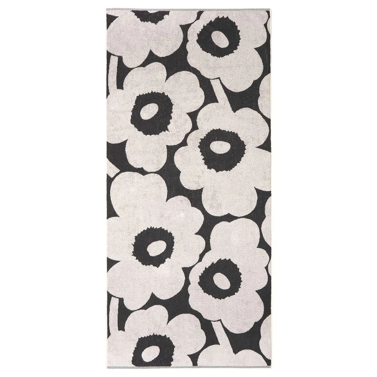 Marimekko Unikko Bath Towel – Charcoal, Off White
