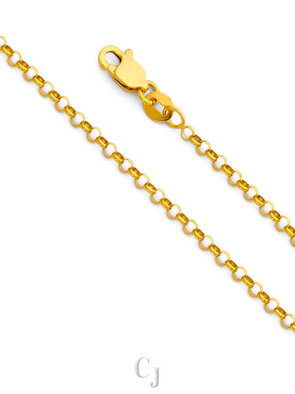 14KY 2.1mm Classic Rolo Cable Chain