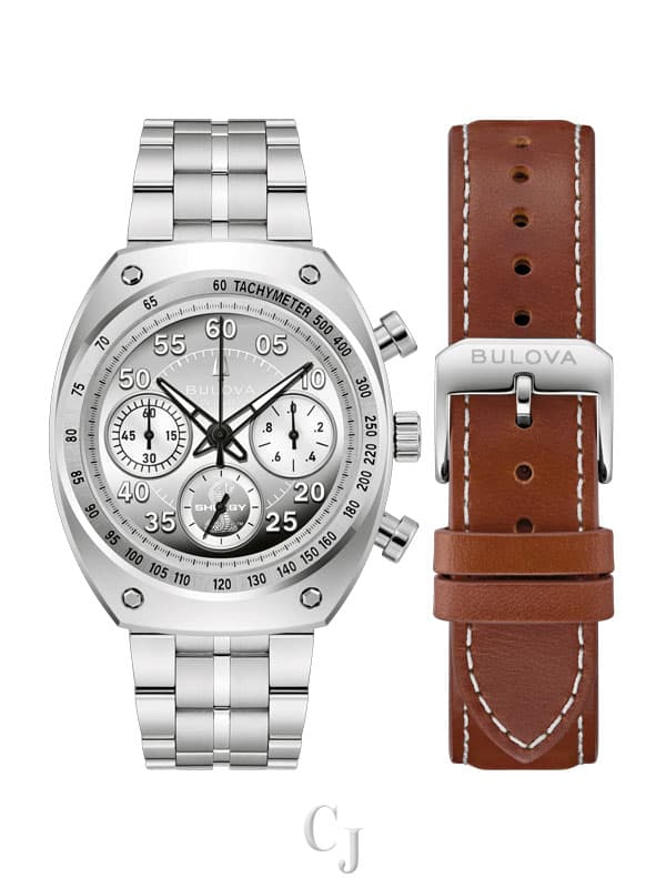 Bulova SHELBY Racer Chronograph Limited Edition Silver-Tone Dial Men’s Watch 96K118