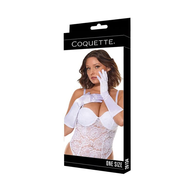 Coquette White Gloves One Size – Elegant Handwear for Special Occasions