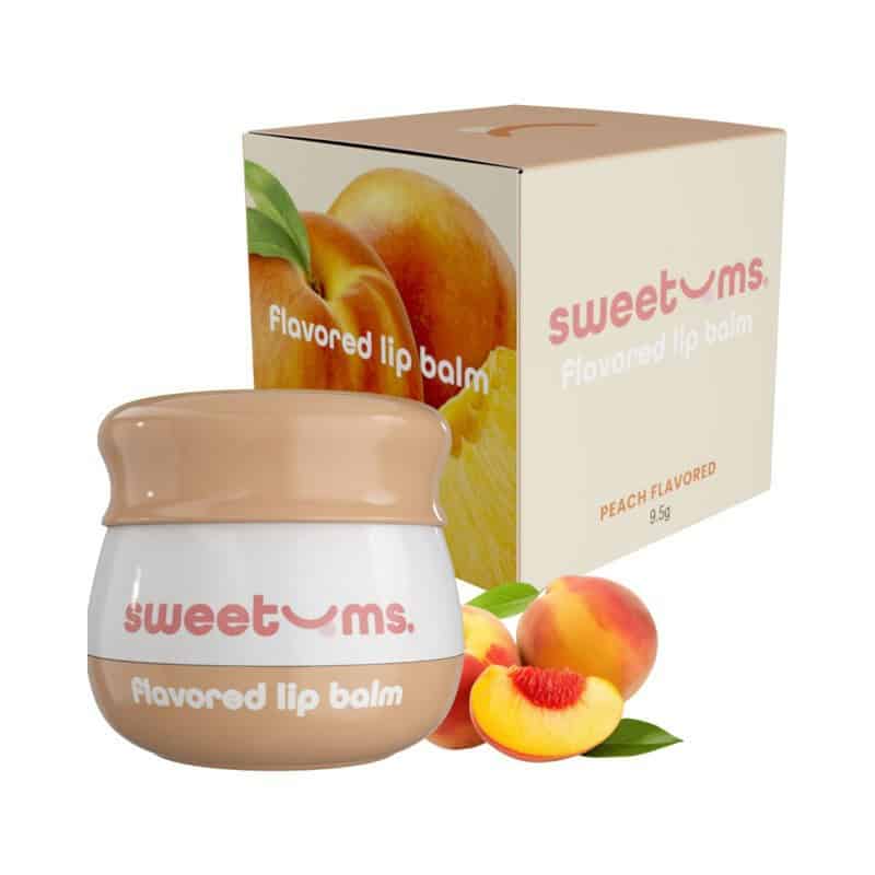 Sweetums Inc Peach Flavored Lip Balm Part 198715639377 – Hydrating &amp; Nourishing Lip Care with Juicy Peach Taste
