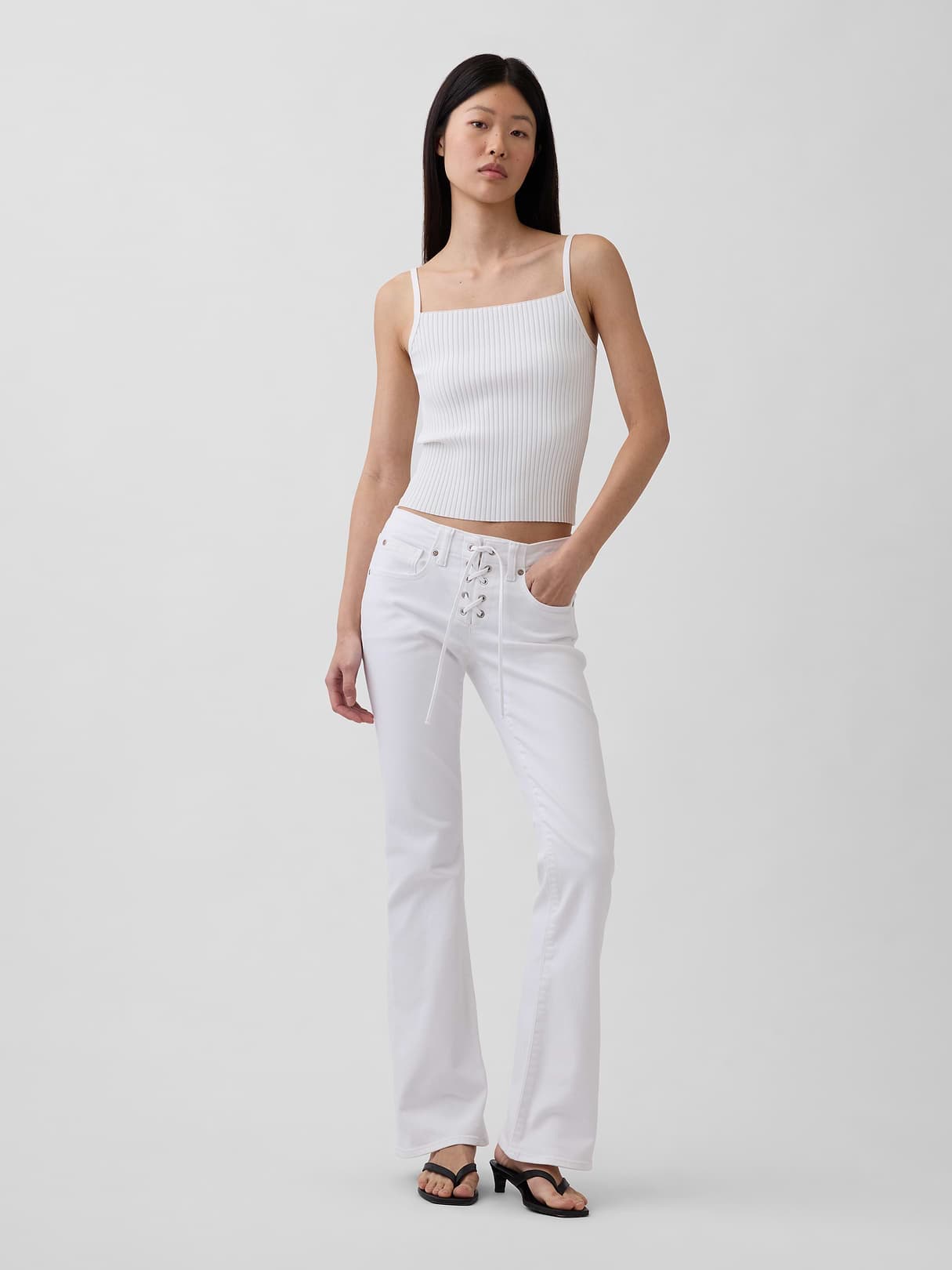Low Rise Long & Lean Lace-Up Jeans