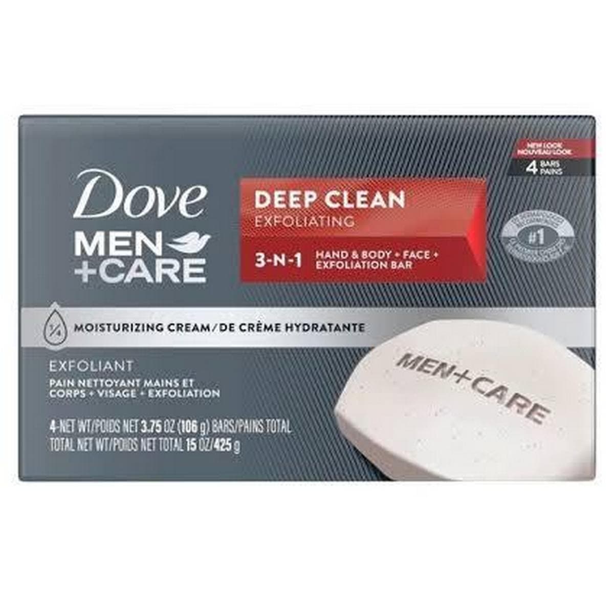 DOVE FOR MEN 4PK-3.75 OZ BAR SOAP