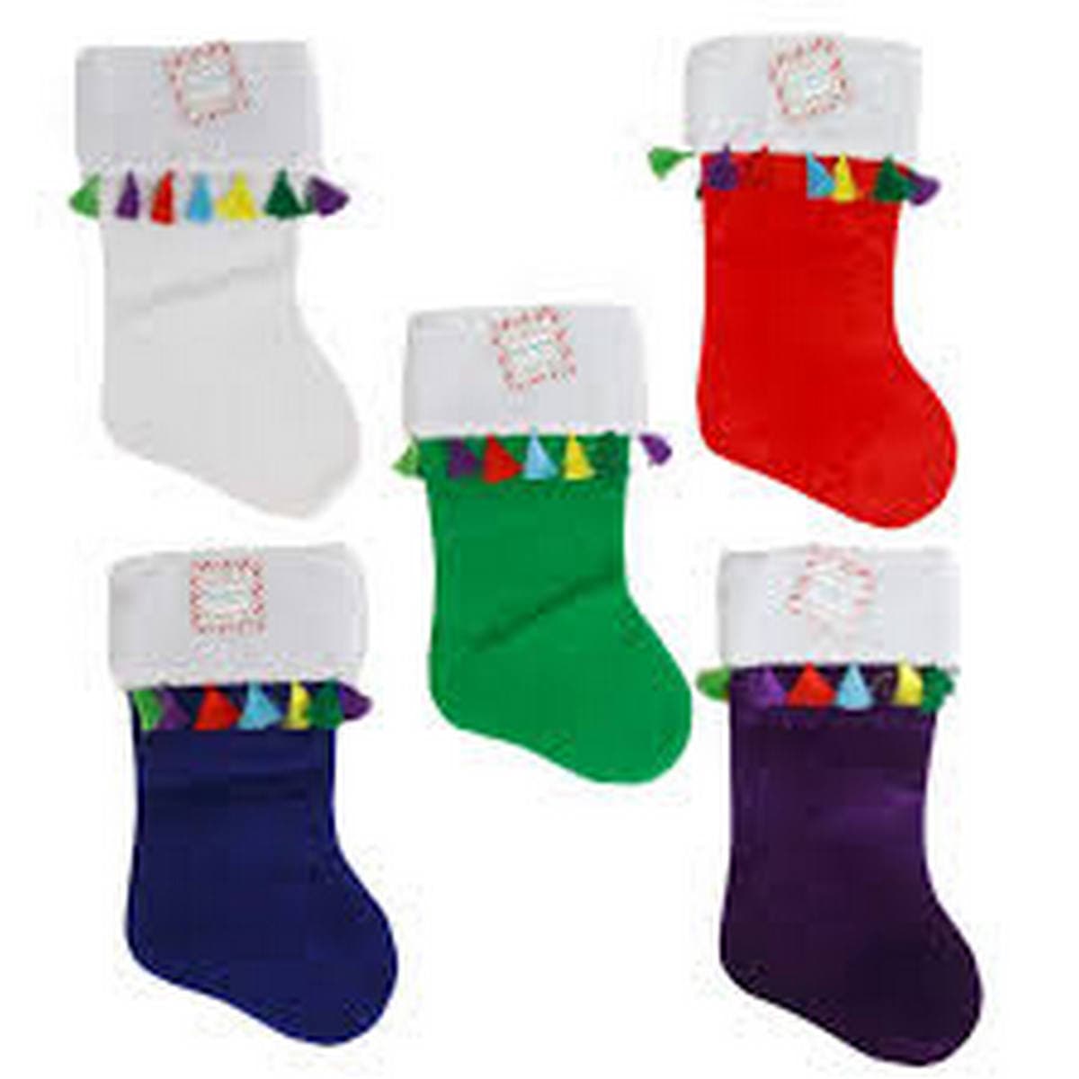 STOCKING W/MULTI COLOR TASSEL