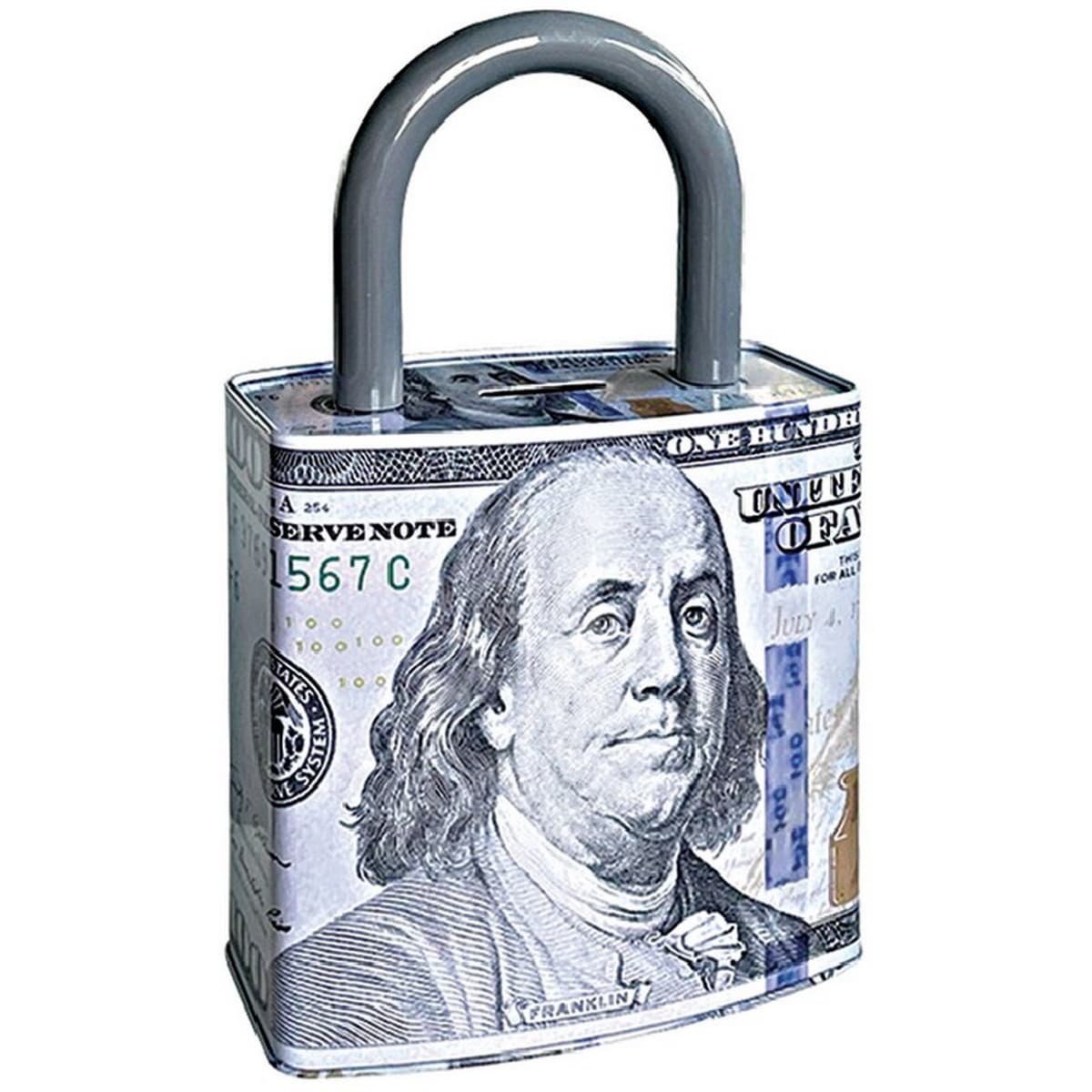 DOLLAR COIN BANK LOCK DESIGN 15X25CM