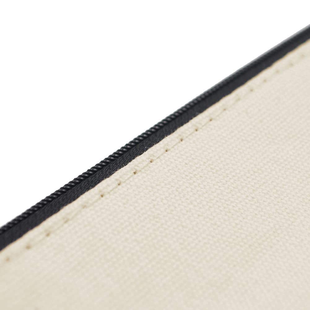 Large Cotton Canvas Zipper Cosmetic Bag Flat Pouch – 11-3/4″ x 9-1/2″ - thumbnail 3