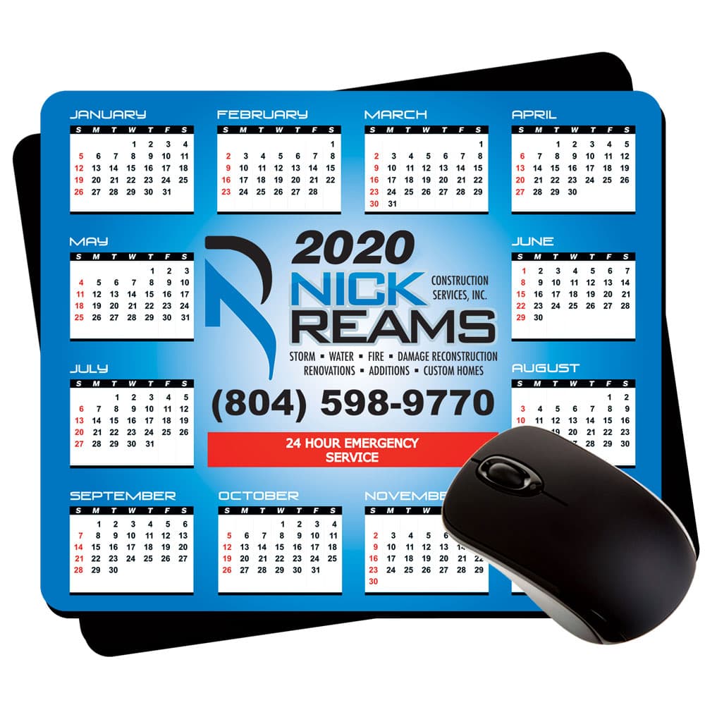 7.75×9.25” Plastic Calendar Mouse Pads Peel n’ Place