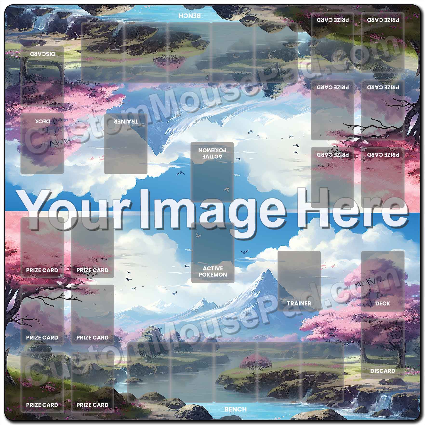 Custom Pokemon Game Mats | Two Player: 24″x24″ | 1.5mm
