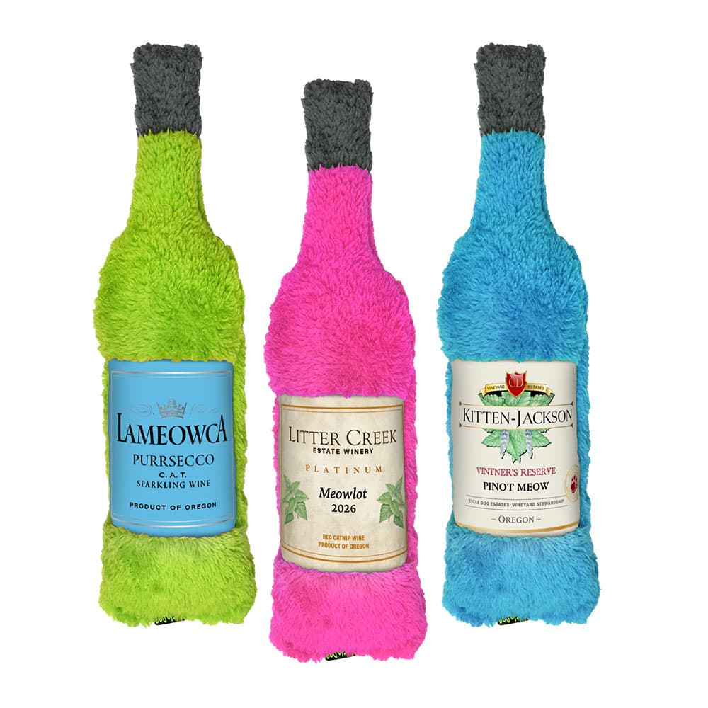 Duraplush Wine Bottle Kicker Cat Toy