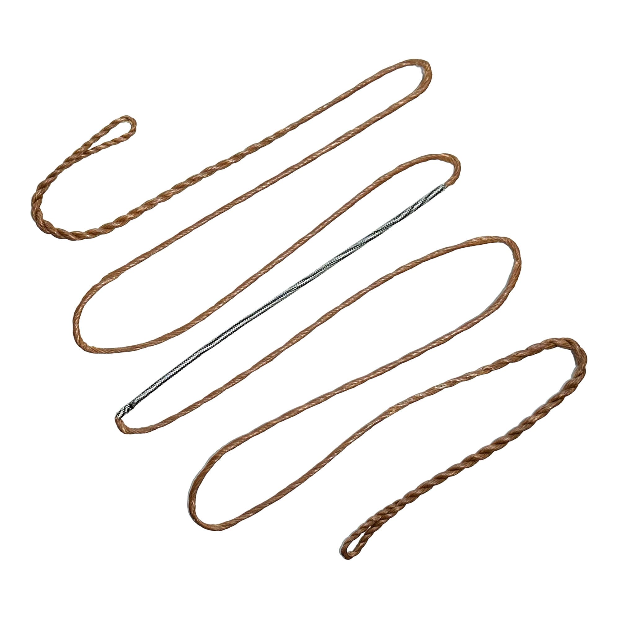 60″ AMO Full-Flemish BCY RECURVE String (BROWN/BLACK 14-Strand String — Pre-Stretched) Works With Super Diablo + Super ELITE + Other 60″ AMO Recurve Bows
