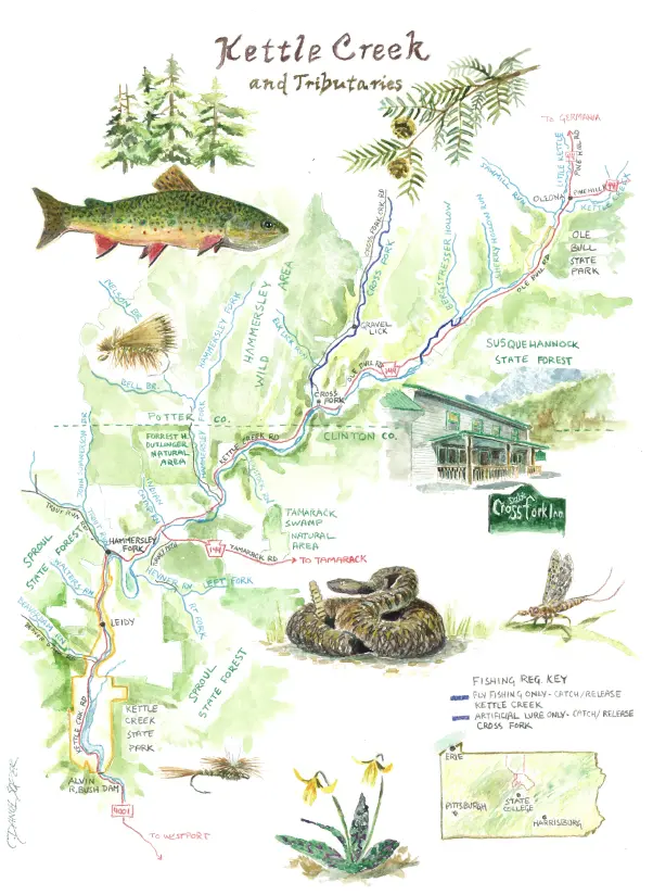 Kettle Creek Stream Map