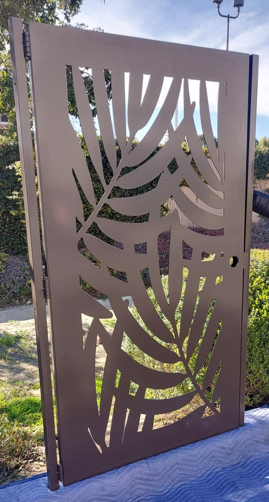#3125 Palm Leaves Metal Entry Gate