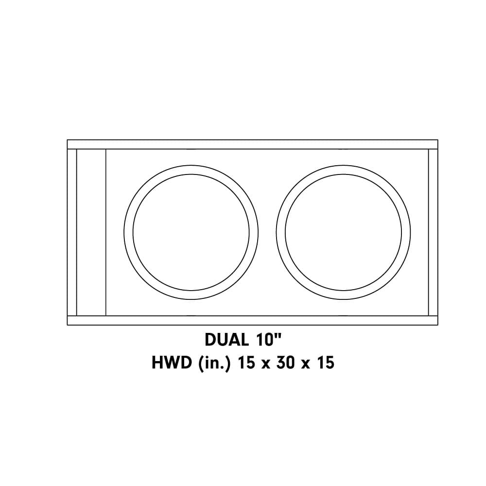 UE-10.2a: Dual 10″ Enclosure (Unloaded)