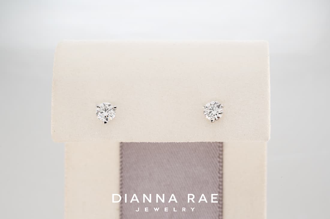1.04 Carat Lab-Grown Diamond Studs White Gold