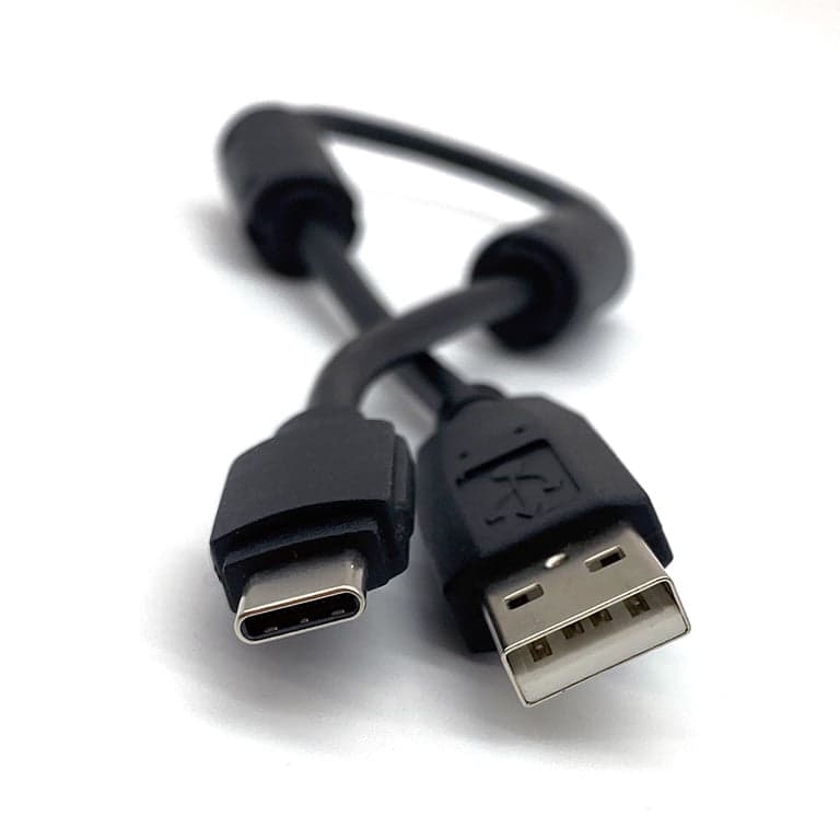 Short USB-A to USB-C cable