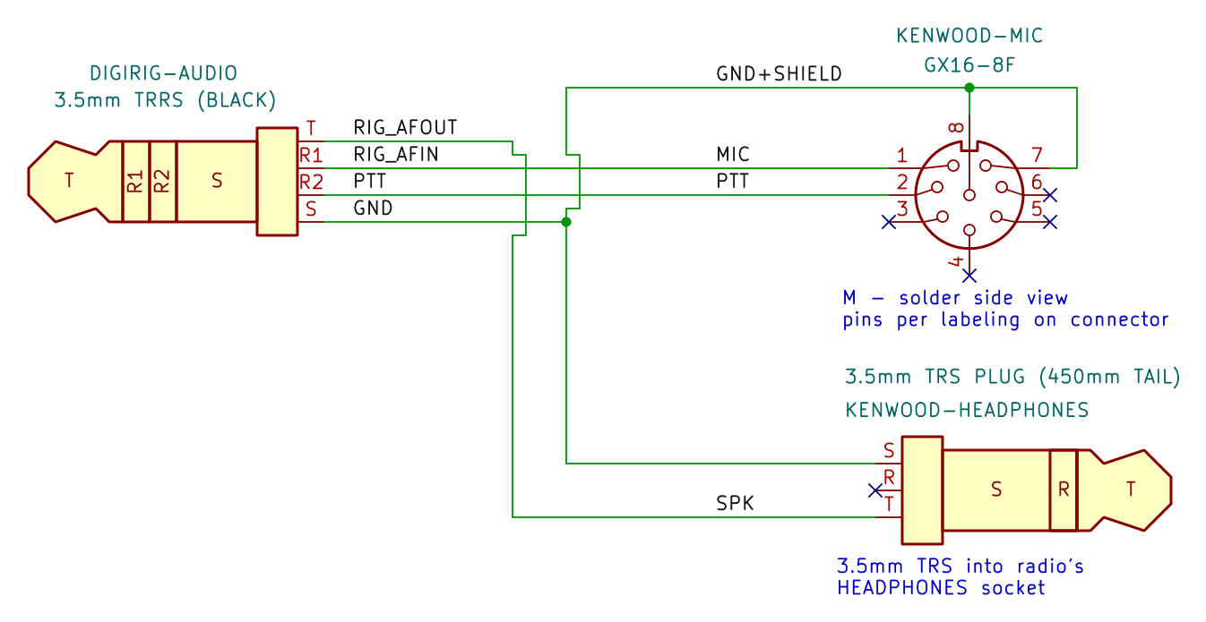 Kenwood, Alinco GX16 Mic Cable for Digirig - thumbnail 8