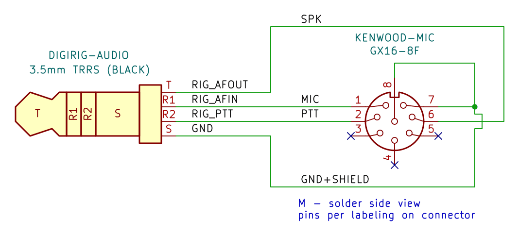 Kenwood, Alinco GX16 Mic Cable for Digirig - thumbnail 7