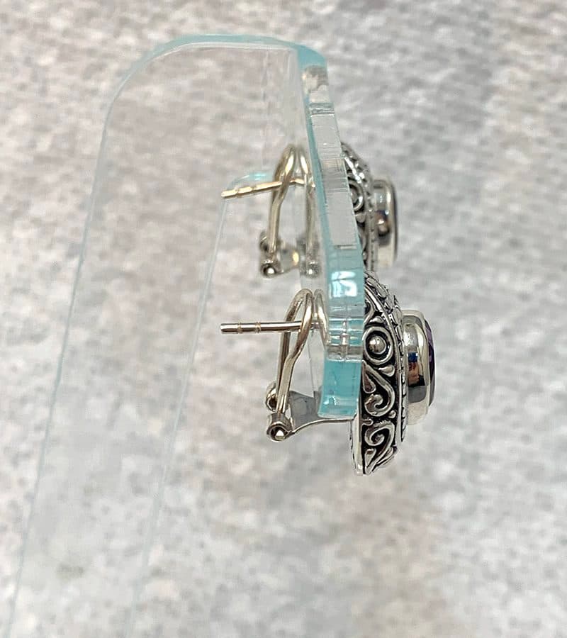 Amethyst Earrings Sterling Silver - thumbnail 4