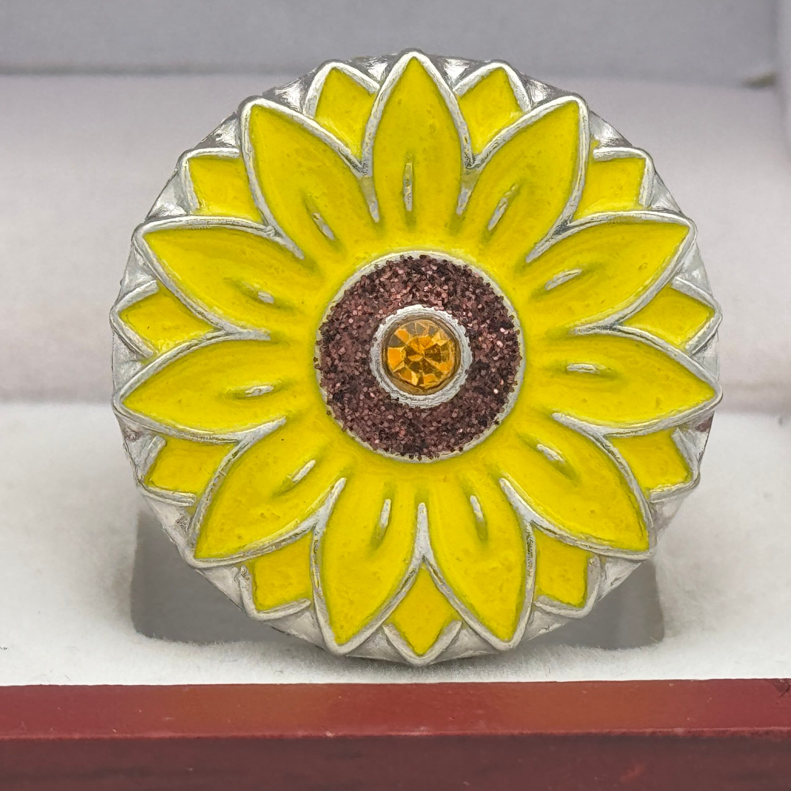 SUNFLOWER FINALIST RING — SILVER BODY (Item #36-93) - thumbnail 3