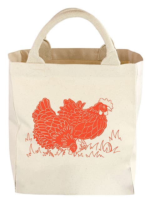 Canvas Tote Busy Chickens Small