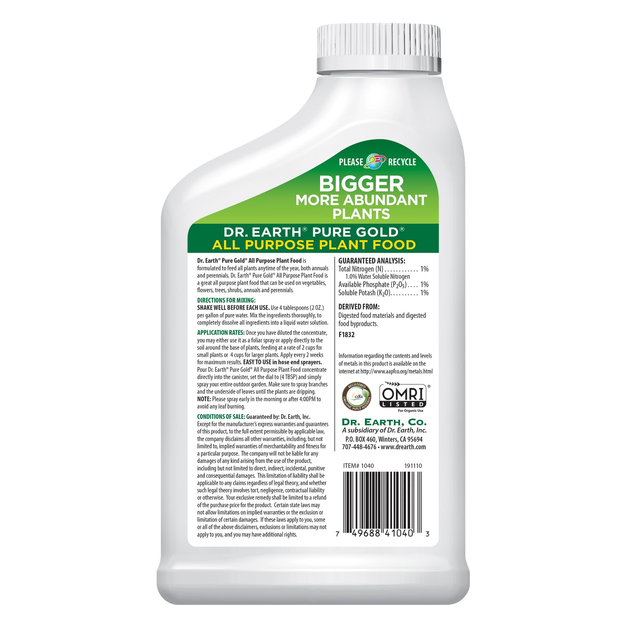 Pure Gold® All Purpose Liquid Plant Food - thumbnail 3