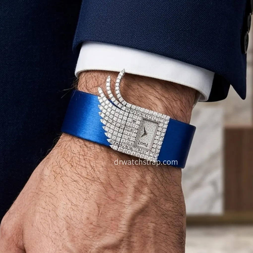 Custom Handmade Satin Watch Band for Piaget Limelight Fringe Motif (Multi-colors) - thumbnail 2