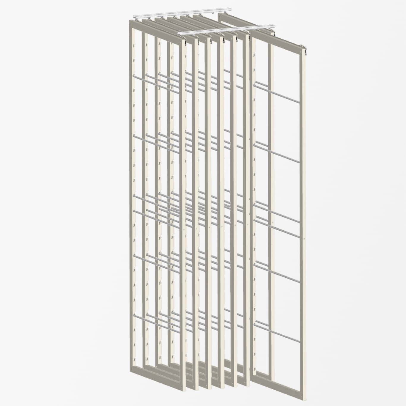 8 Frames | 30″ depth | 85″ height | Bamboo | Off-White
