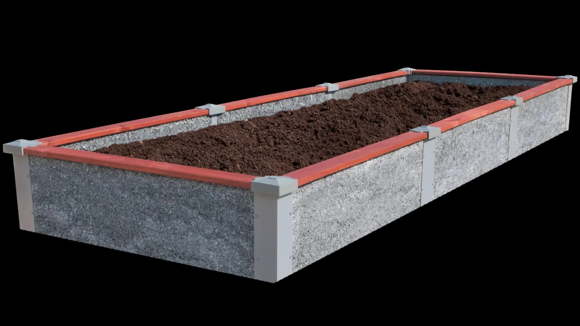 4’x12’x1’  Long Rectangle Raised Garden Bed Kit